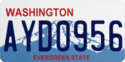 WA license plate AYD0956