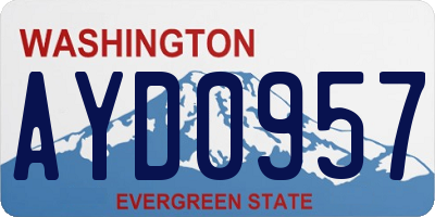 WA license plate AYD0957