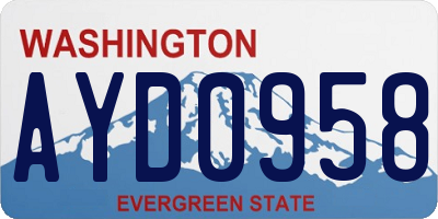 WA license plate AYD0958