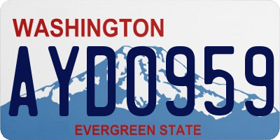 WA license plate AYD0959