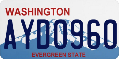 WA license plate AYD0960