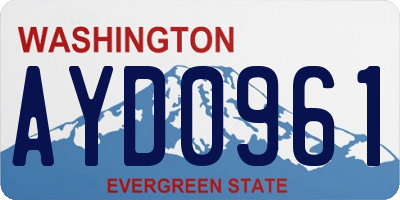 WA license plate AYD0961