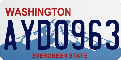 WA license plate AYD0963