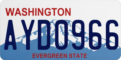 WA license plate AYD0966