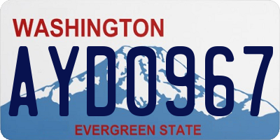 WA license plate AYD0967