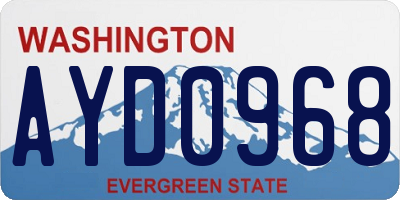 WA license plate AYD0968