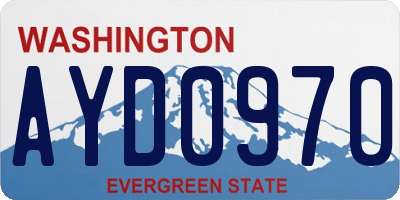 WA license plate AYD0970