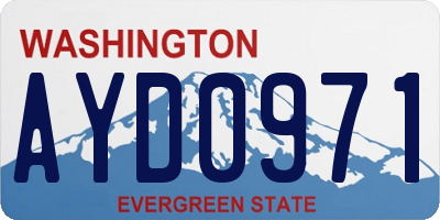 WA license plate AYD0971