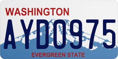WA license plate AYD0975