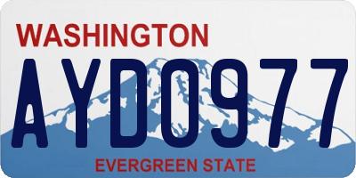WA license plate AYD0977