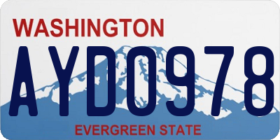 WA license plate AYD0978