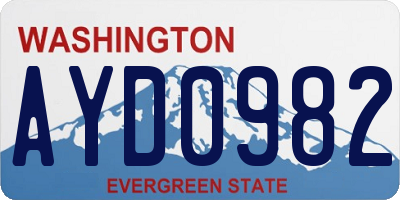 WA license plate AYD0982