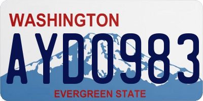 WA license plate AYD0983