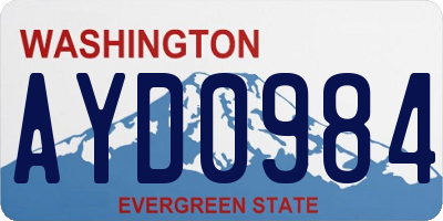 WA license plate AYD0984