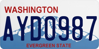 WA license plate AYD0987