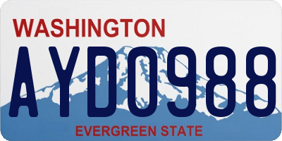 WA license plate AYD0988