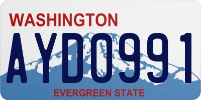WA license plate AYD0991