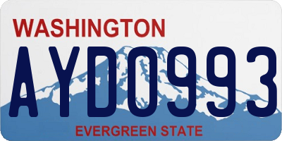 WA license plate AYD0993