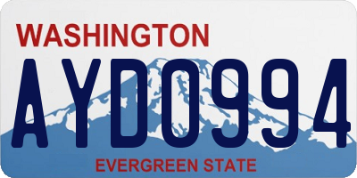 WA license plate AYD0994