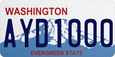 WA license plate AYD1000