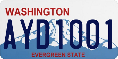 WA license plate AYD1001
