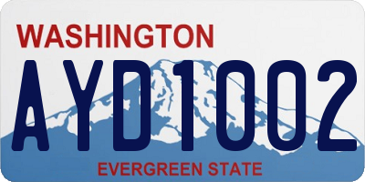 WA license plate AYD1002