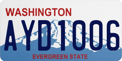 WA license plate AYD1006