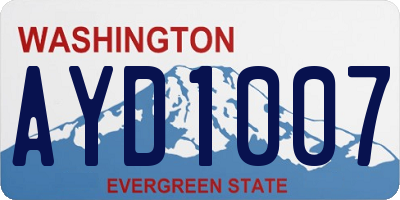 WA license plate AYD1007