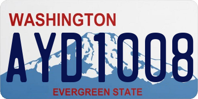 WA license plate AYD1008