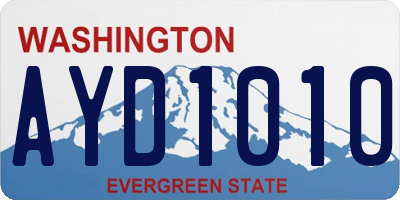 WA license plate AYD1010