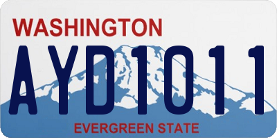 WA license plate AYD1011