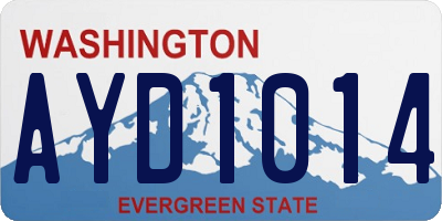 WA license plate AYD1014