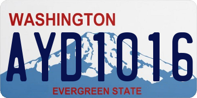 WA license plate AYD1016