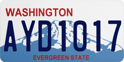 WA license plate AYD1017