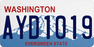 WA license plate AYD1019