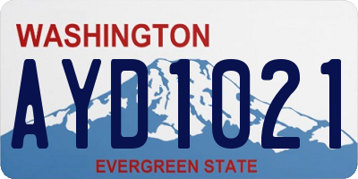 WA license plate AYD1021