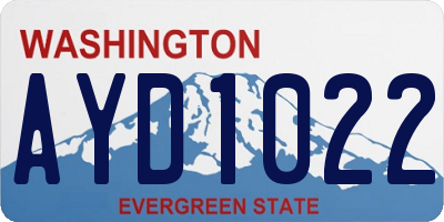 WA license plate AYD1022