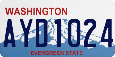 WA license plate AYD1024