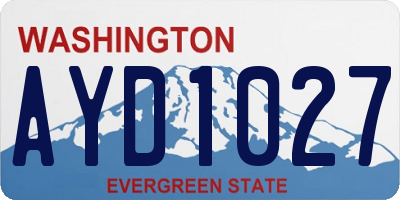 WA license plate AYD1027
