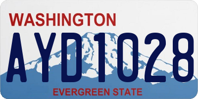 WA license plate AYD1028