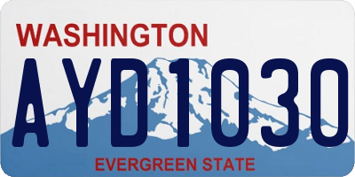 WA license plate AYD1030