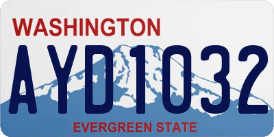 WA license plate AYD1032