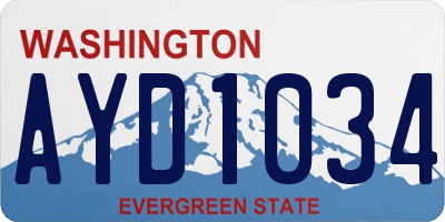 WA license plate AYD1034
