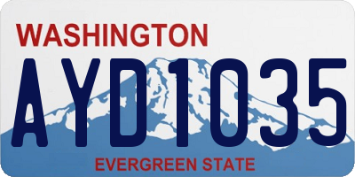 WA license plate AYD1035