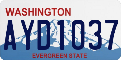 WA license plate AYD1037