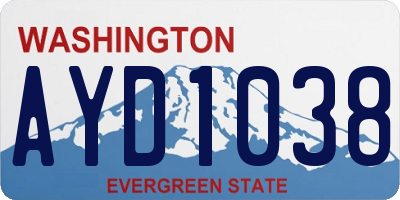 WA license plate AYD1038