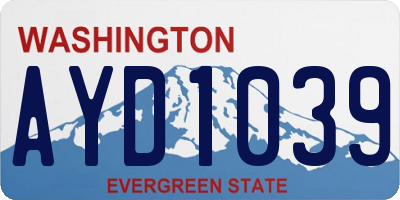 WA license plate AYD1039