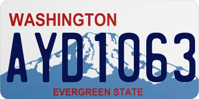 WA license plate AYD1063