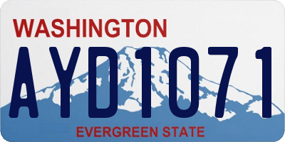 WA license plate AYD1071