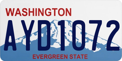 WA license plate AYD1072